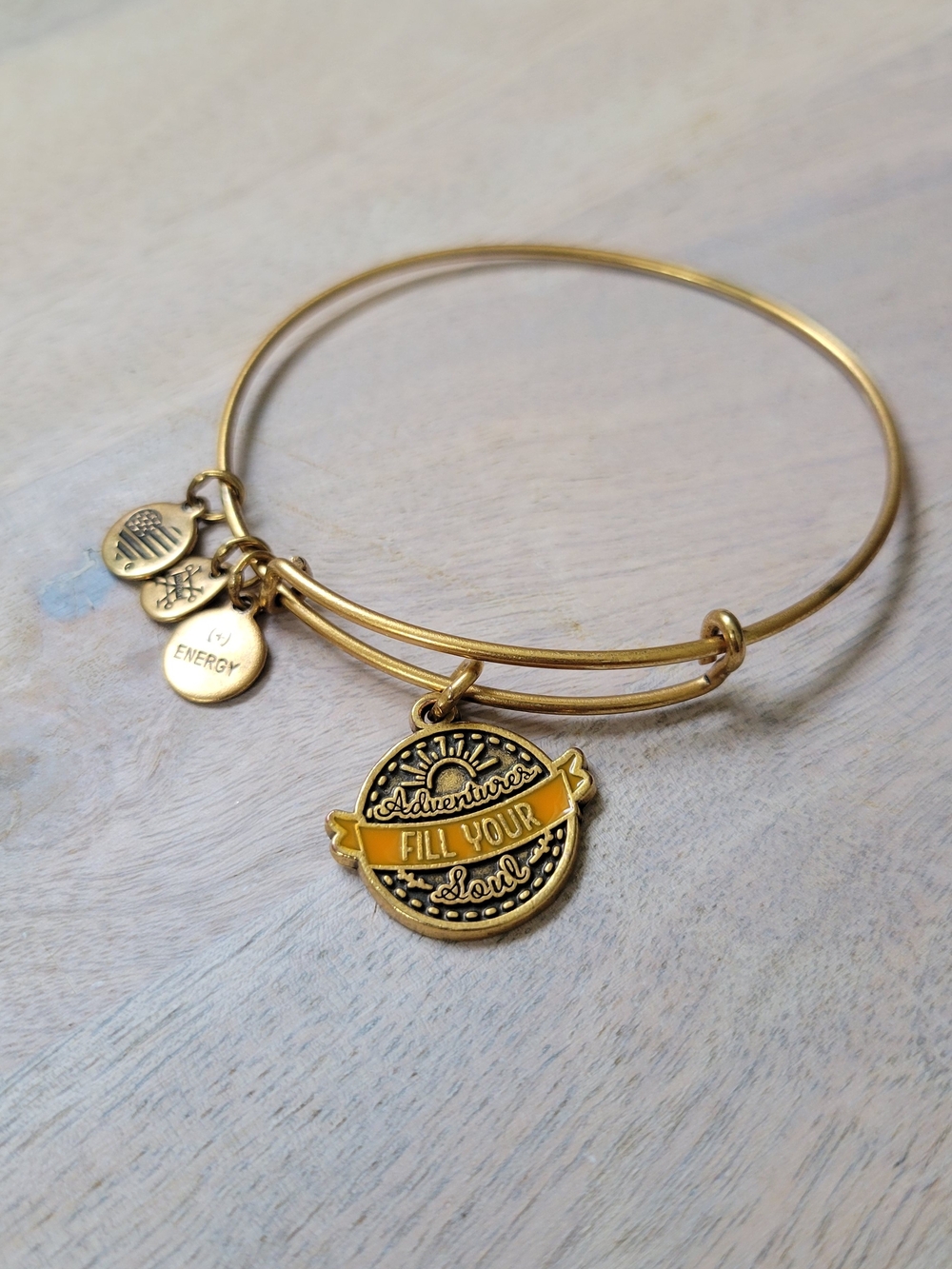 Alex And Ani Gold Inspirational Charm Bangle - Adventures Fill Your Soul